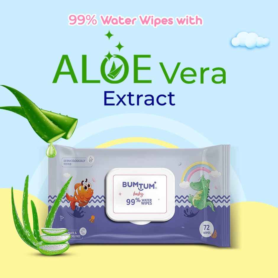 Bumtum Baby 99% Water Wet Wipes with Aloe Vera