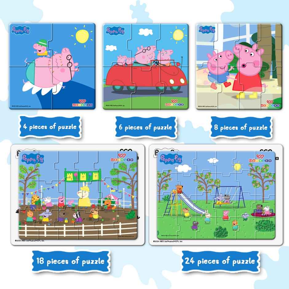 Wembley Peppa Pig - 5 in 1 Jigsaw Magnetic Puzzle for Kids Learning DIY Creative Activity Set