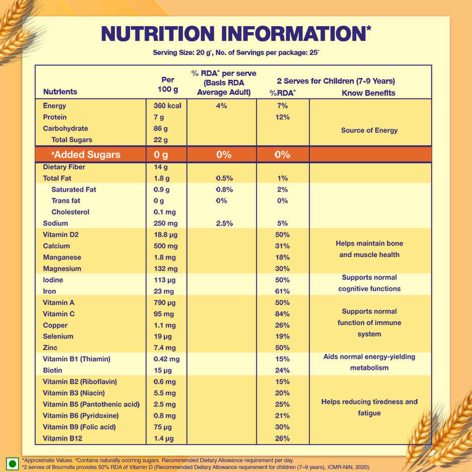 Cadbury Bournvita Zero Added Sugar Nutrition Drink Jar