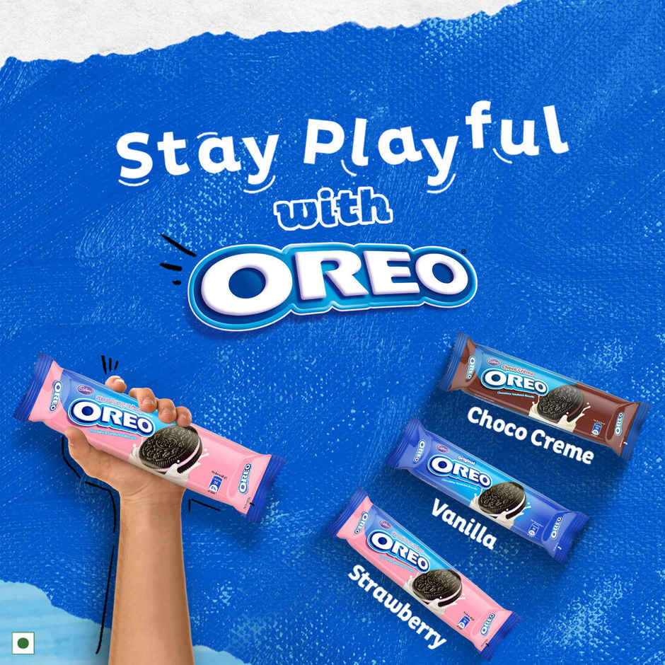 Cadbury Oreo Strawberry Flavour Creme Sandwich Biscuit