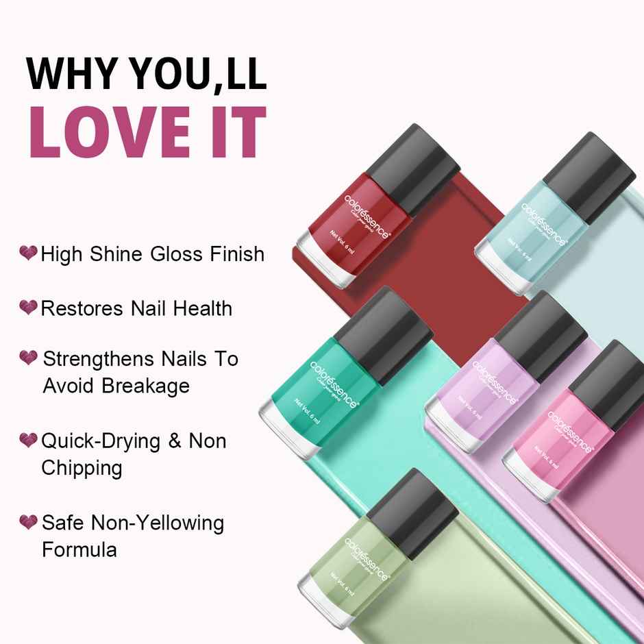 Coloressence Cute Coats Long Lasting Nail Paint, Chip Resistant, Quick Dry, 1 Swipe  | Denim Rush