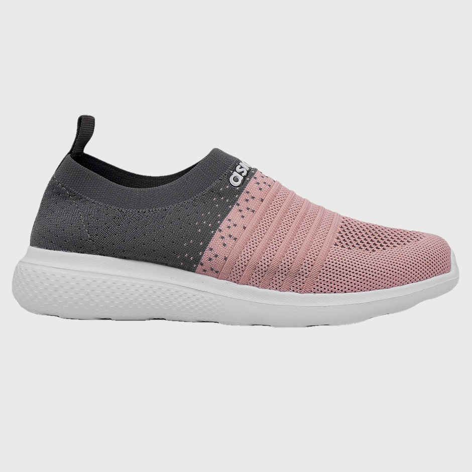 Asian Women s Elasto-02 Grey Pink Laceless Shoes | UK-4