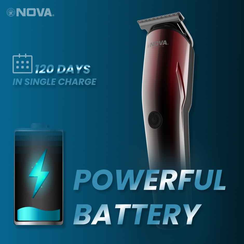 Nova Nht 1132 Trimmer 150 Min Runtime 24 Length Settings (Black, Red)