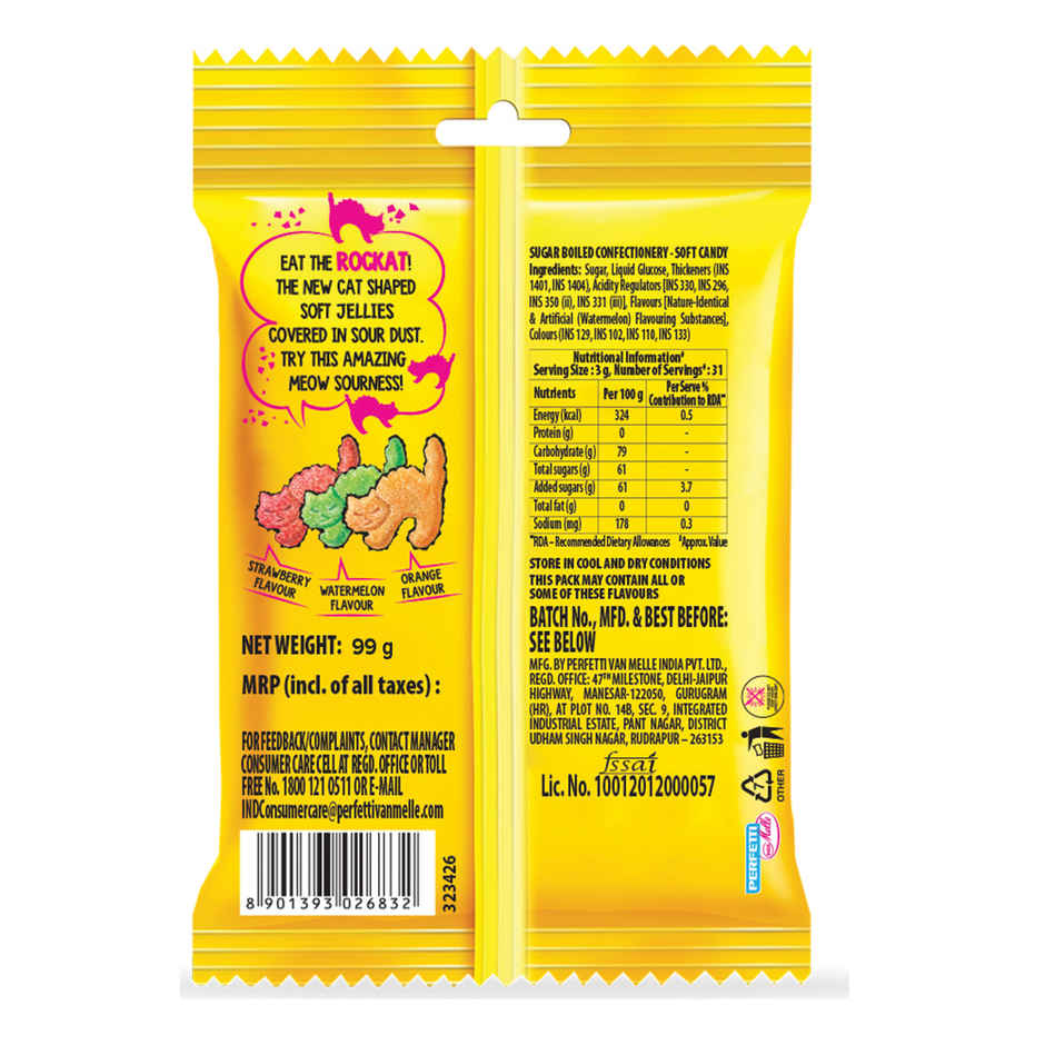 Chupa Chups Sour Rockat Assorted Flavour Soft Candy Combo