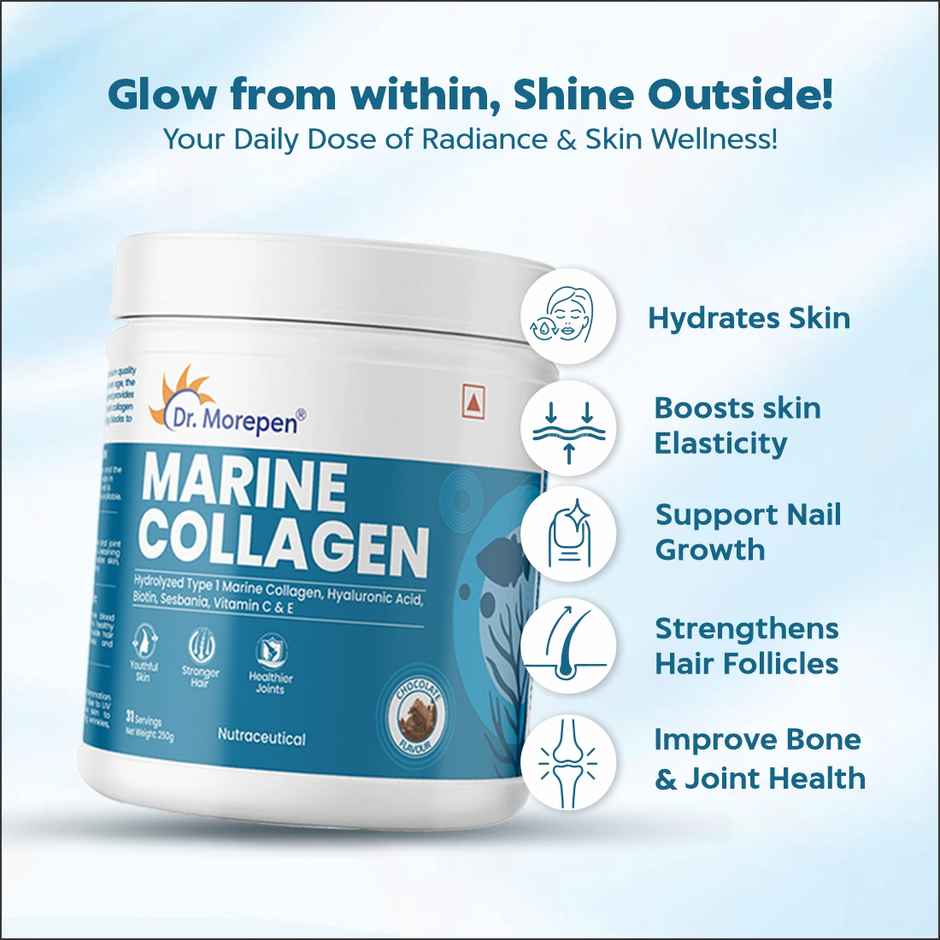 Dr. Morepen Marine Collagen Powder with Biotin Supports Healthy Skin