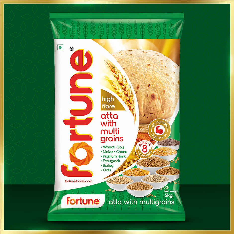 Fortune Atta with Multigrains | High in Protein, Fibre & Iron | With 8 Supergrains