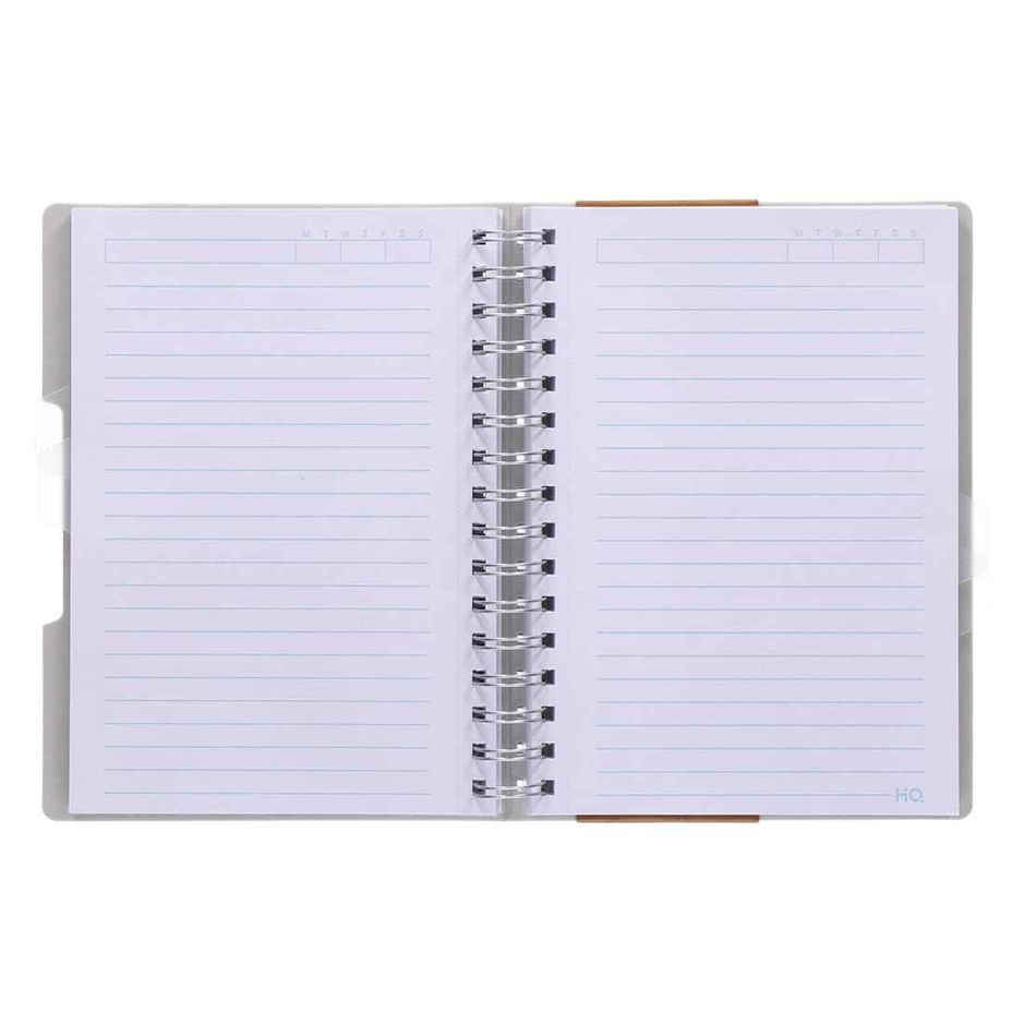 Navneet HQ | Five Subject Book White Wiro Bound Single Line A5 Size (21 x 14.8 cm, 300 Pages)
