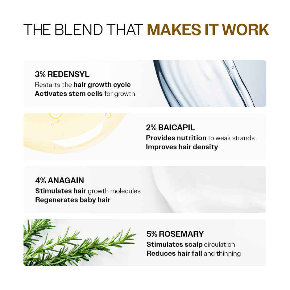 Bare Anatomy Advanced Hair Growth Serum Roll-On | Redensyl, Anagain, Rosemary, Rice Water