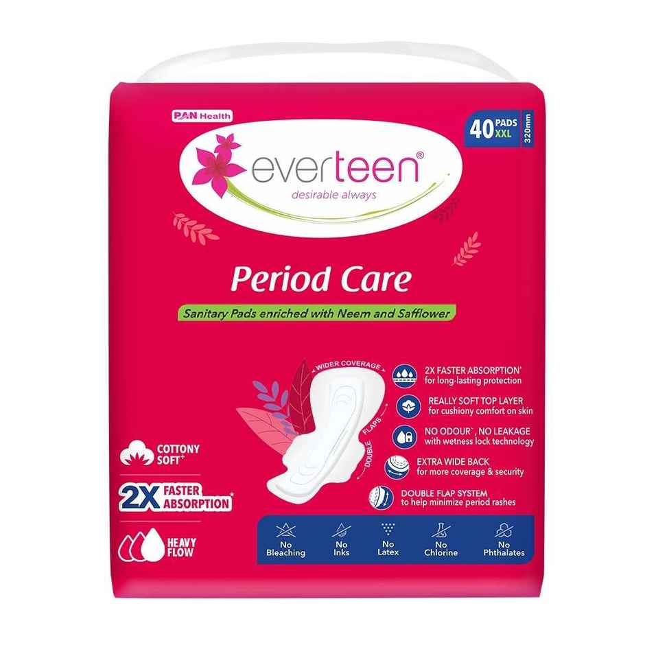 everteen Period Care Xxl Soft Sanitary Pads With Double Flaps | XXL | 40 pcs