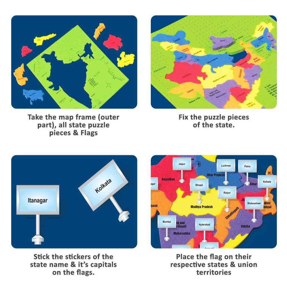Wembley Explore India Map Puzzle For Kids | Map Of India Mapology With State 5+ Years Old Kids