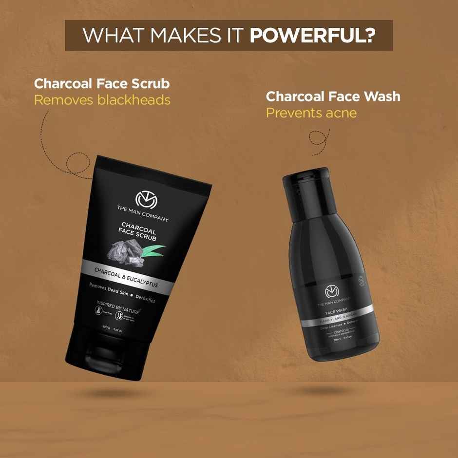 The Man Company Face On Point Kit With Vitamin C Serum, Charcoal Face Wash, Face Scrub & Cream