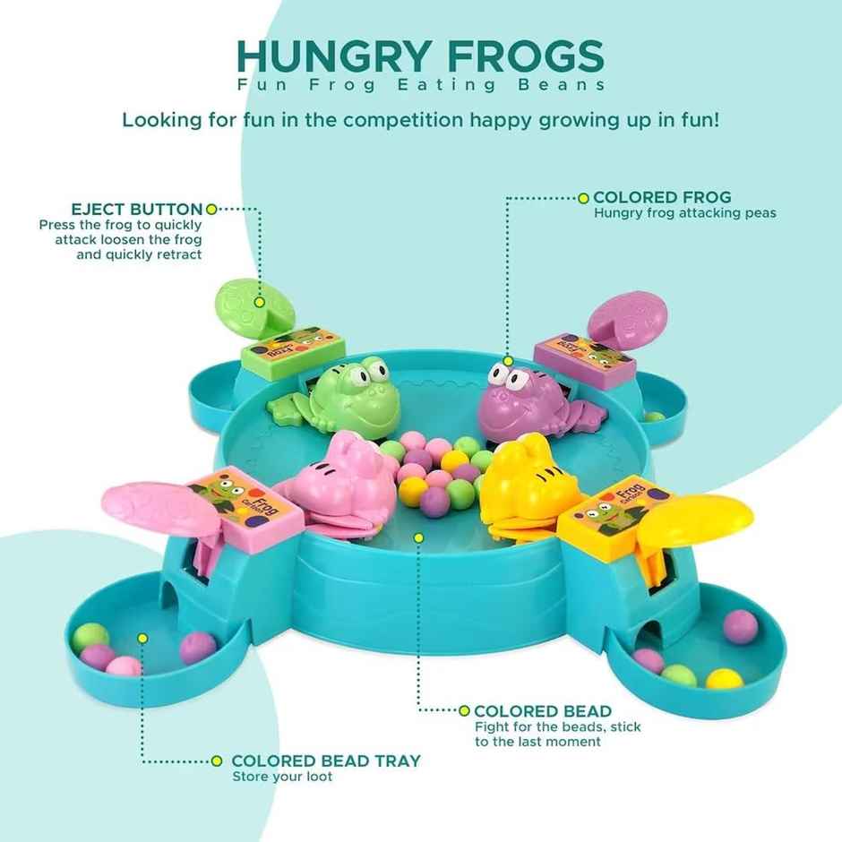 Wembley Hungry Frog Games Eating Beans Games | Indoor Interactive Game Toy For 4 Player
