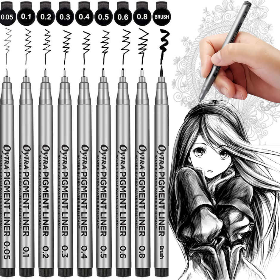 Oytra Black Fineliners Pigment Pens
