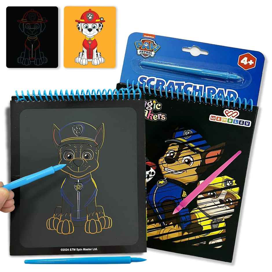Wembley Paw Patrol Scratch Art Book � DIY Magical Scratch Pad with Quiz & Pen, Gift for Kids