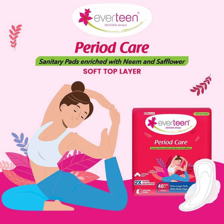 everteen Period Care Xl Soft Sanitary Pads For Medium Flow | XL | 40 pcs