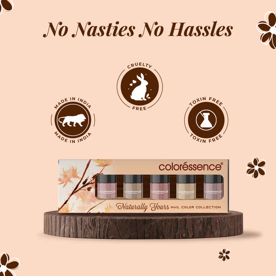 Colouressence Nail Paint Kit | Free Nail Paint Remover | Naturally Yours - MultiColour