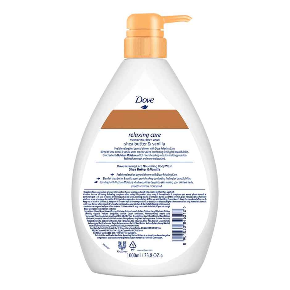 Dove Relaxing Care Nourishing Body Wash | Shea Butter & Vanilla | For Soft Skin