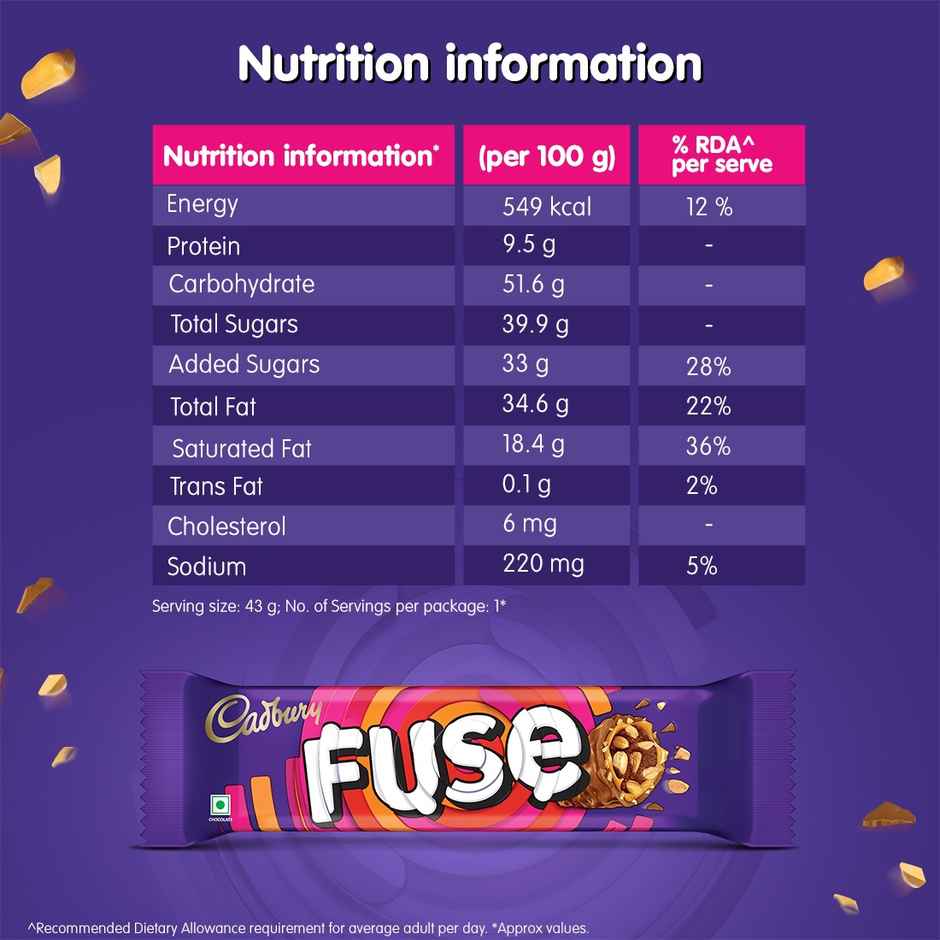 Cadbury Fuse Chocolate Bar | Chocolate & Crunch