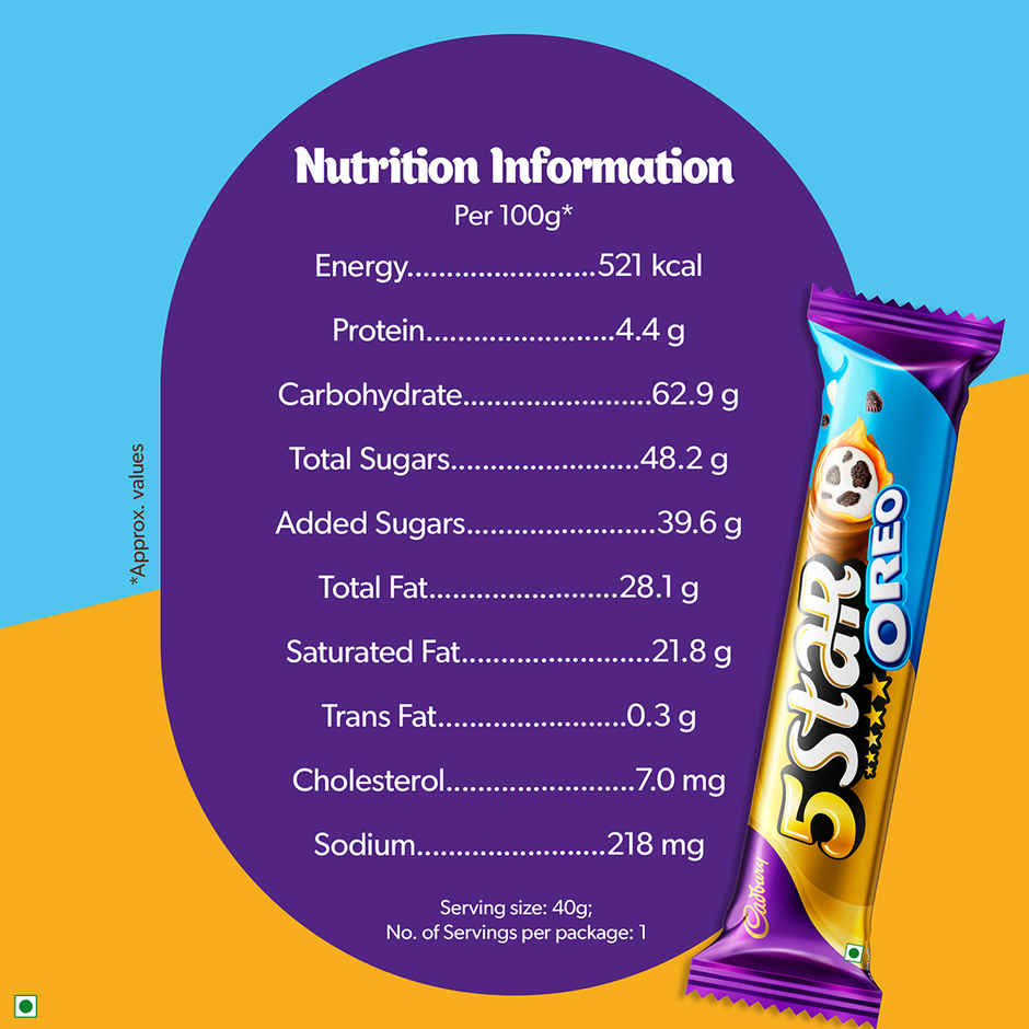 Cadbury 5 Star Oreo Filled Chocolate Bar Combo