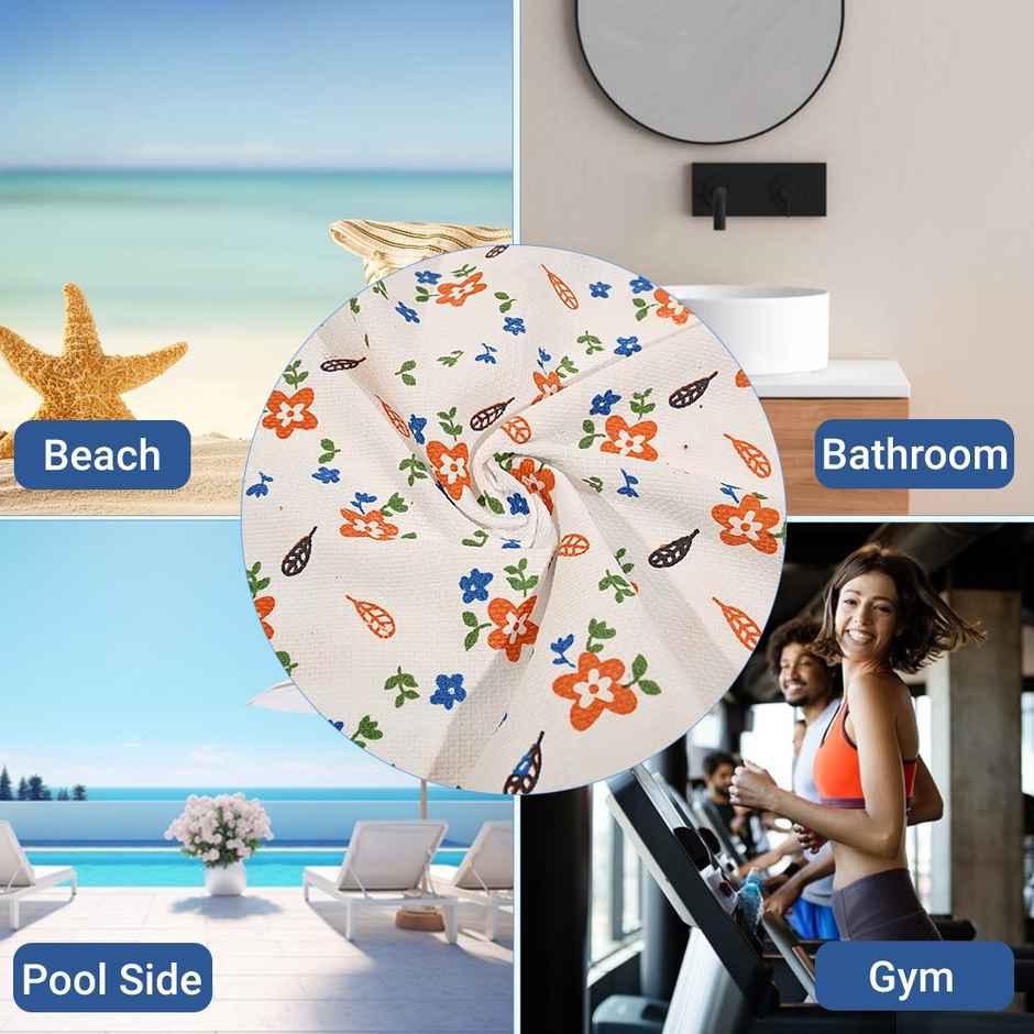 Kuber Soft Cotton Face Towels Pack of 6 | Travel Gym Napkins | Assorted