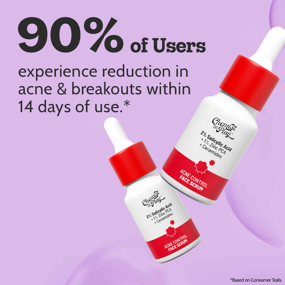 Chemist at Play 2% Salicylic Acid Face Serum | Treats Acne, Fades Acne Mark, Controls Excess Oil