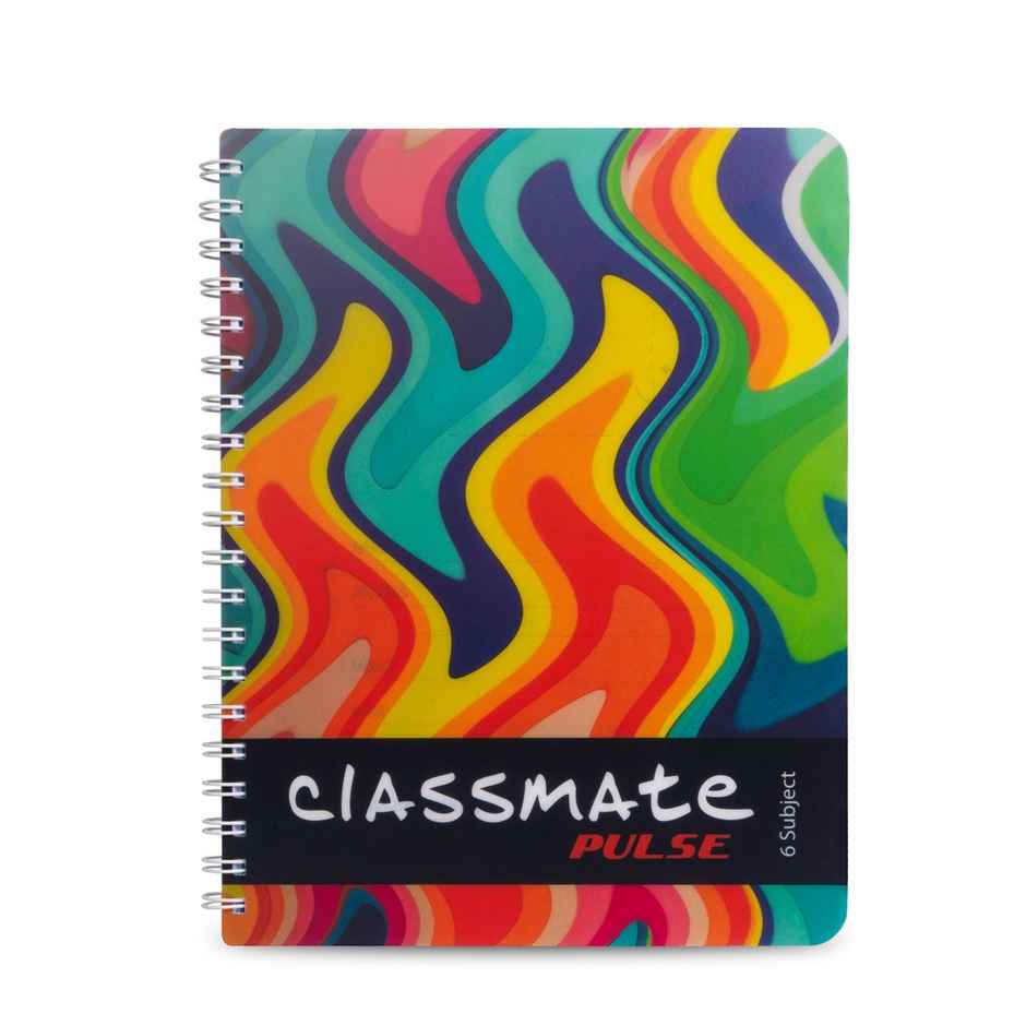 Classmate Notebook Pulse| Assorted 6 Sub- 203Mm x 267Mm, Soft Cover, 300 Pages, Unruled-Spiral - 2100118