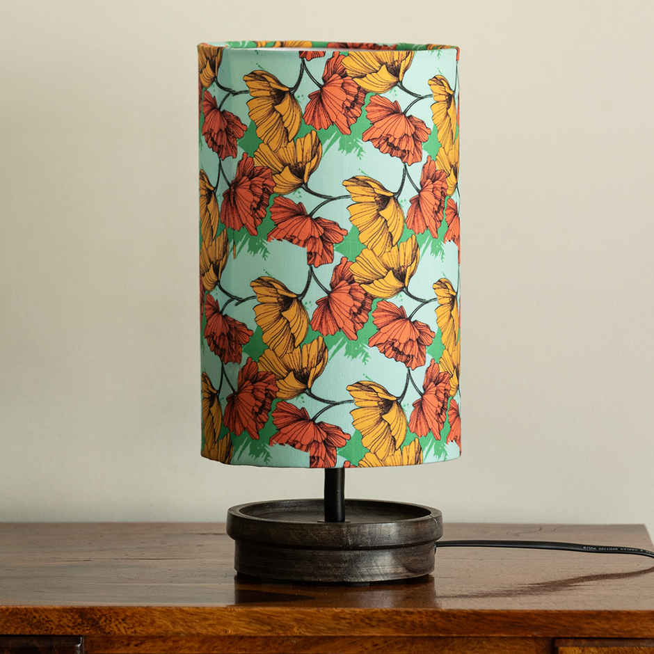 ExclusiveLane Autumn Glow Mango Wood Table Lamp Handcrafted - 33.8 cm