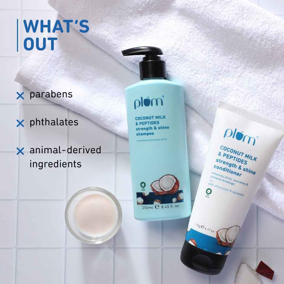 Plum Coconut Milk and Peptides Soft, Shiny Hair Shampoo and Conditioner Duo