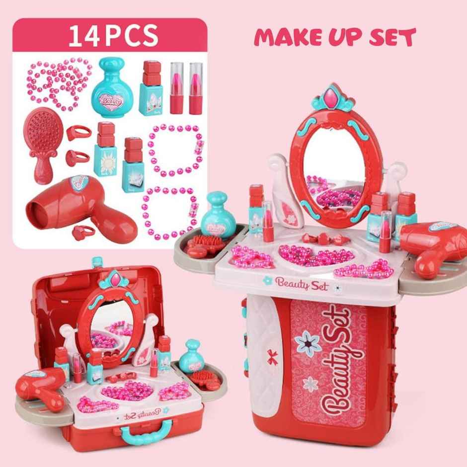 Wembley Makeup Kit Toy Set Pretend Play Baby Doll Set With Mirror & Hair Styling Cosmetics