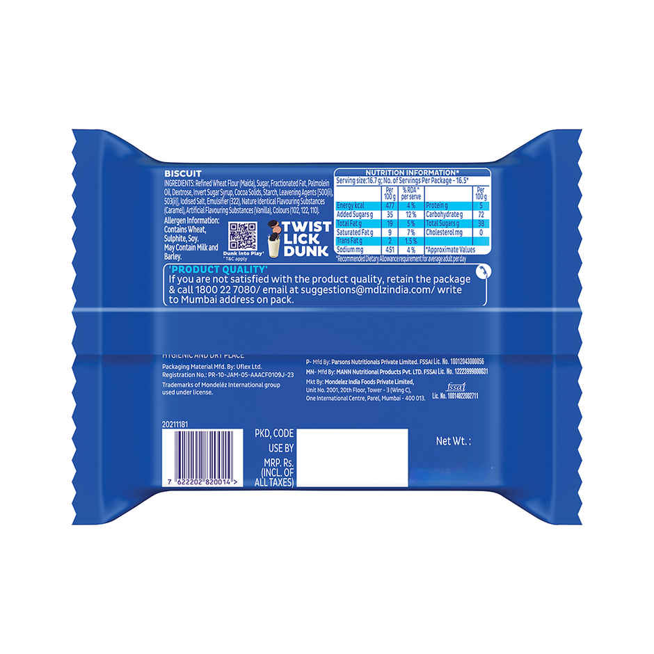 Oreo Toffee Crunch Flavour Creme Sandwich Biscuit