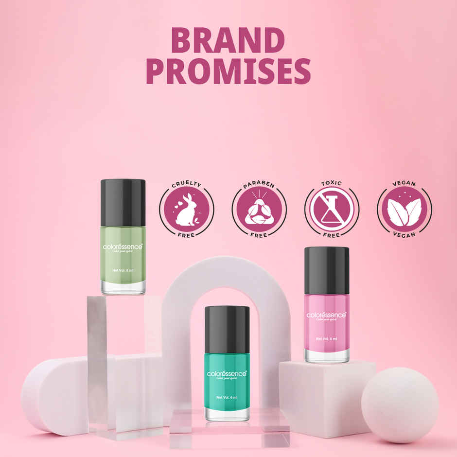 Coloressence Cute Coats Long Lasting Nail Paint, Chip Resistant, Quick Dry, 1 Swipe  | Nude Mauve