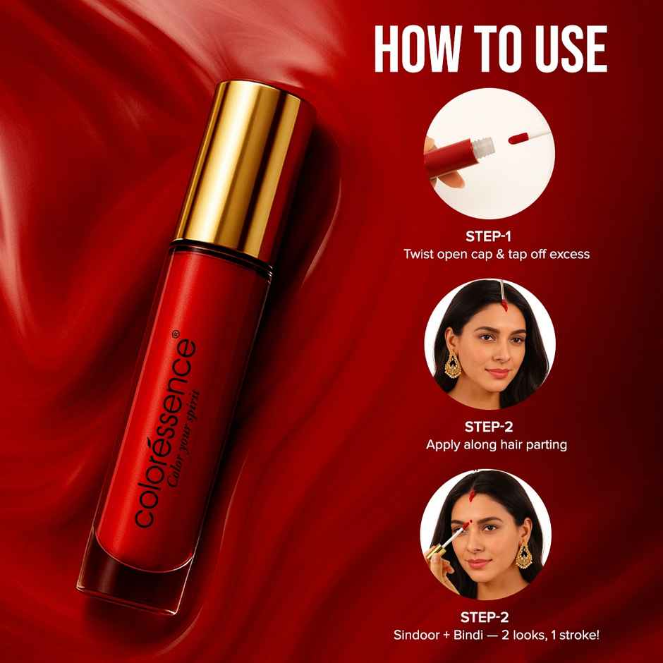 Coloressence Liquid Sindoor Maroon 3ml | Quick Dry | Long Lasting | Waterproof | Highly Pigmented