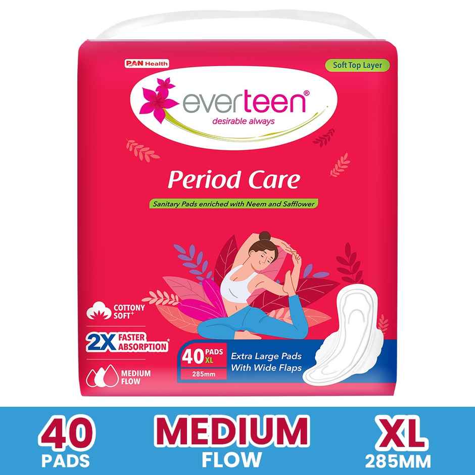 everteen Period Care Xl Soft Sanitary Pads For Medium Flow | XL | 40 pcs