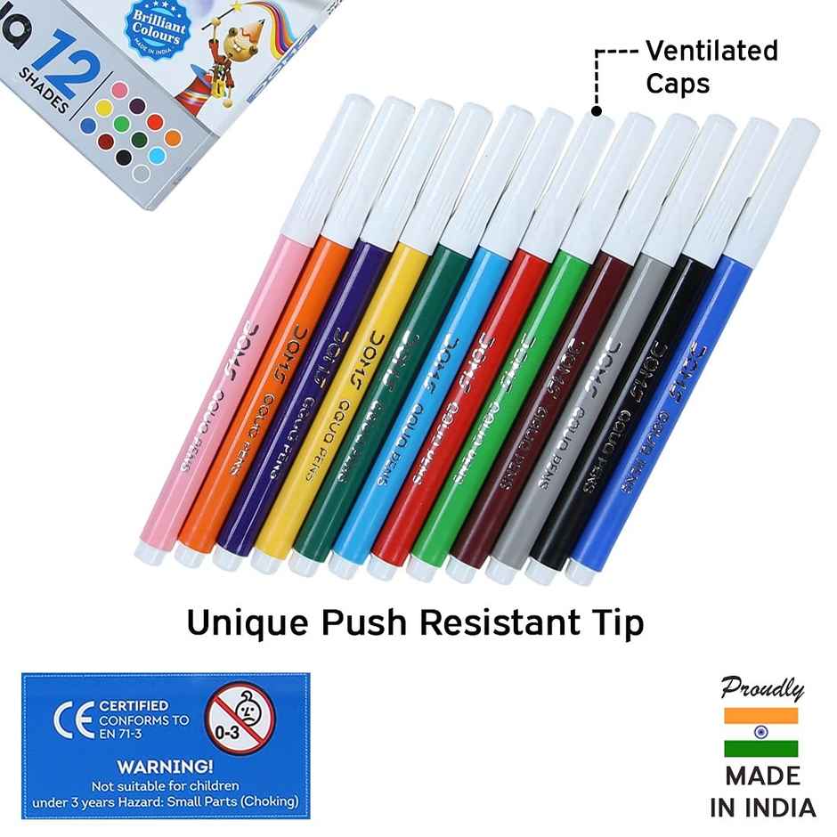 Doms Watercolour Aqua Pen 12 Shades Display Pack | Vibrant Colors