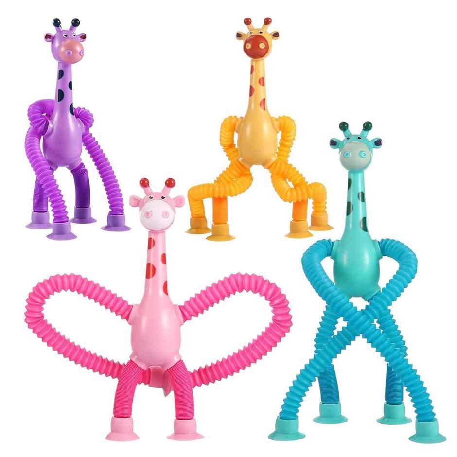 Wembley Telescopic Suction Cup Giraffe Toy Led Shape Changing Toys- (Pack Of 1) (Colour May Vary)