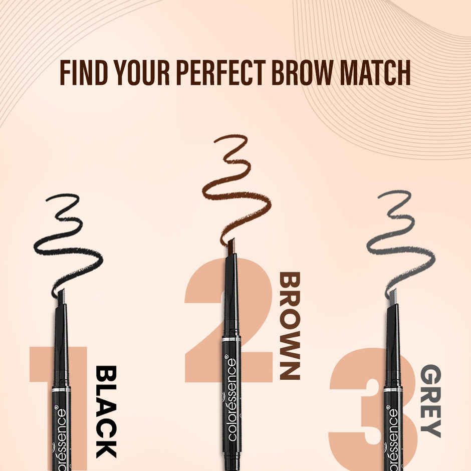Coloressence 2-in-1 Expert Eyebrow Pencil | Brown | Brow Definer-Spoolie |Long Lasting|Matte Finish