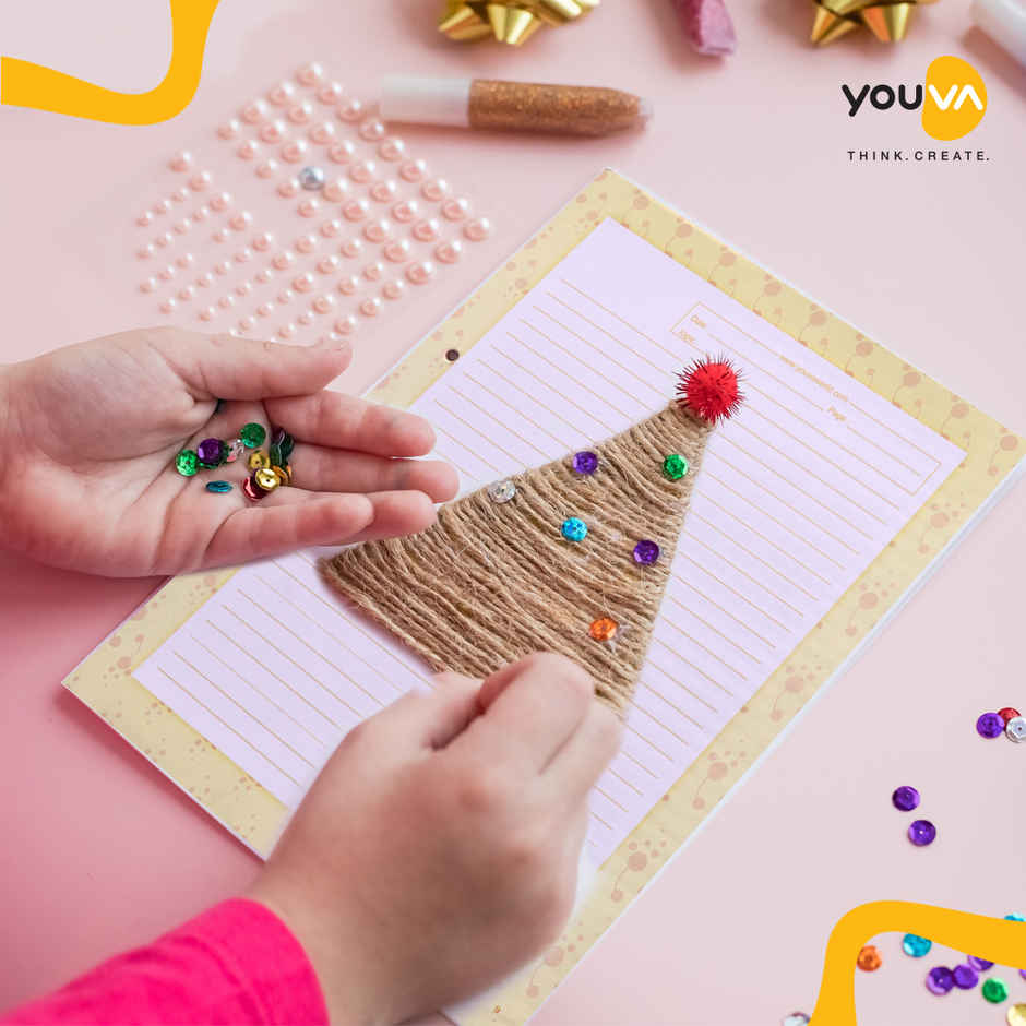 Navneet Youva Project Paper with Designed Border Ruled & Plain Sides | 100 Sheets, 26.5 x 21.5 cm
