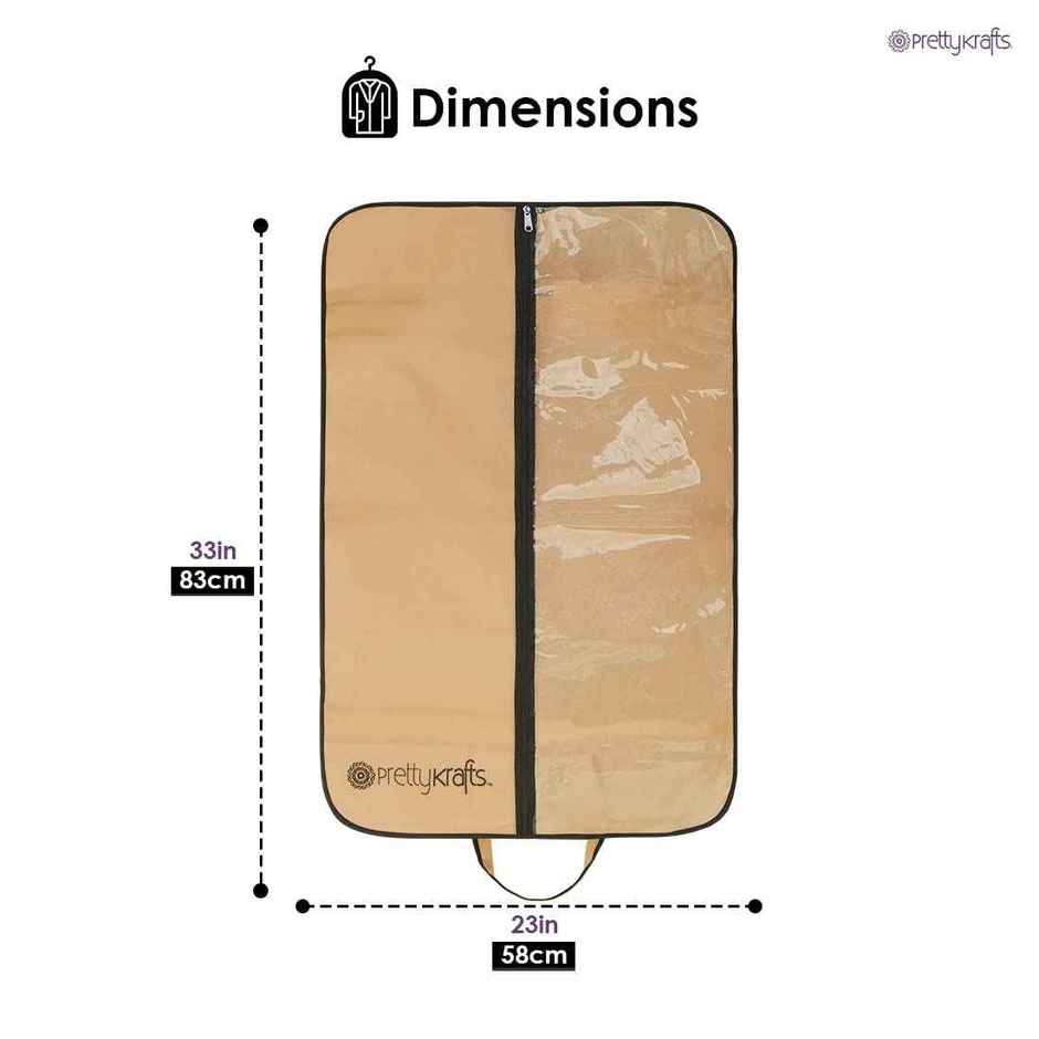PrettyKrafts Coat & Blazer Covers | Wardrobe Organiser with Clear Front - Beige & Brown