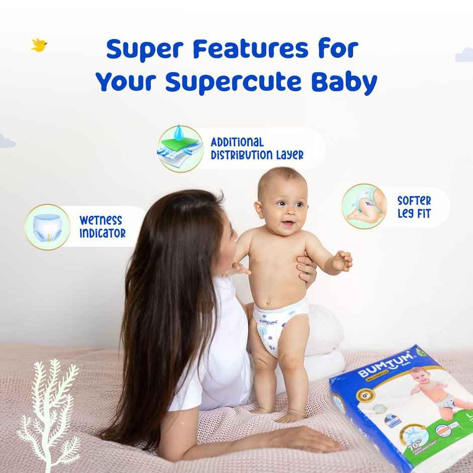 Bumtum Baby Diaper Pants, Double Layer Leakage Protection (Xxxl 24 Count)