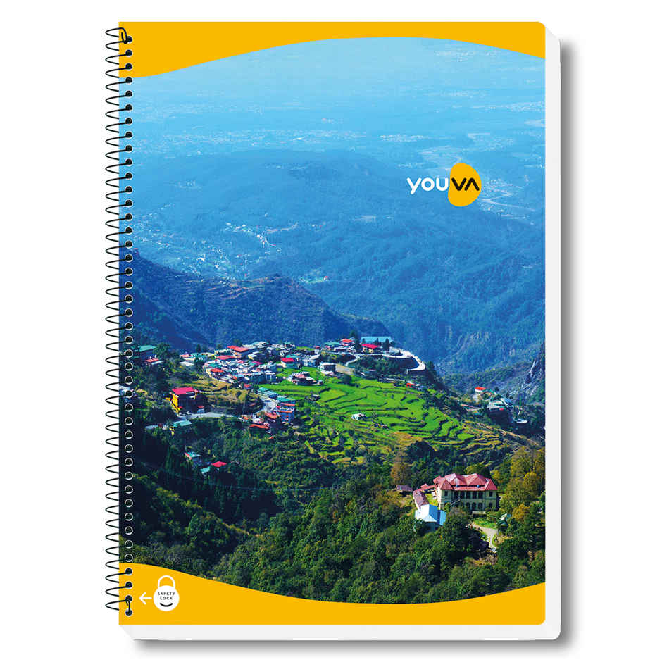 Navneet Youva Spiral Bound Unruled Notebook (400 Pages, A4 Size 21 cm x 29.7 cm, Colour May Vary)