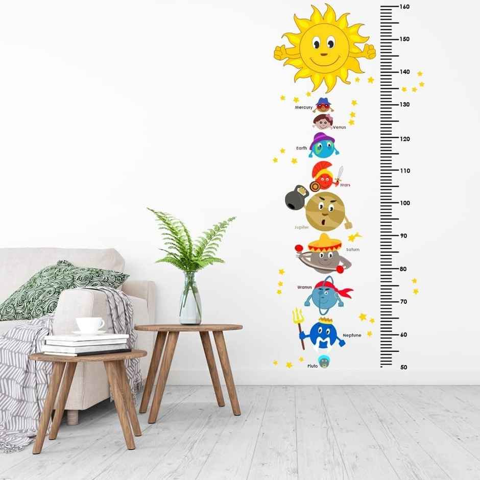 PrettyKrafts Solar System Height Measurement Wall Sticker