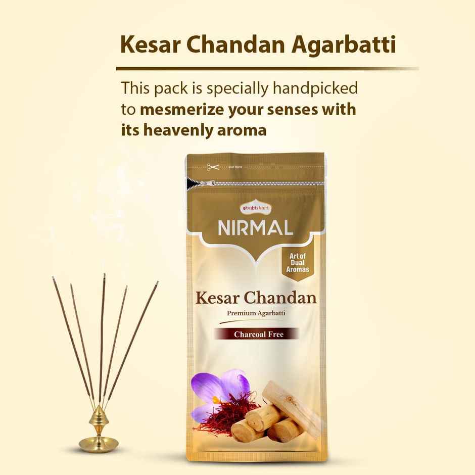 Nirmal Kesar Chandan Agarbatti Zipper | Shubhkart