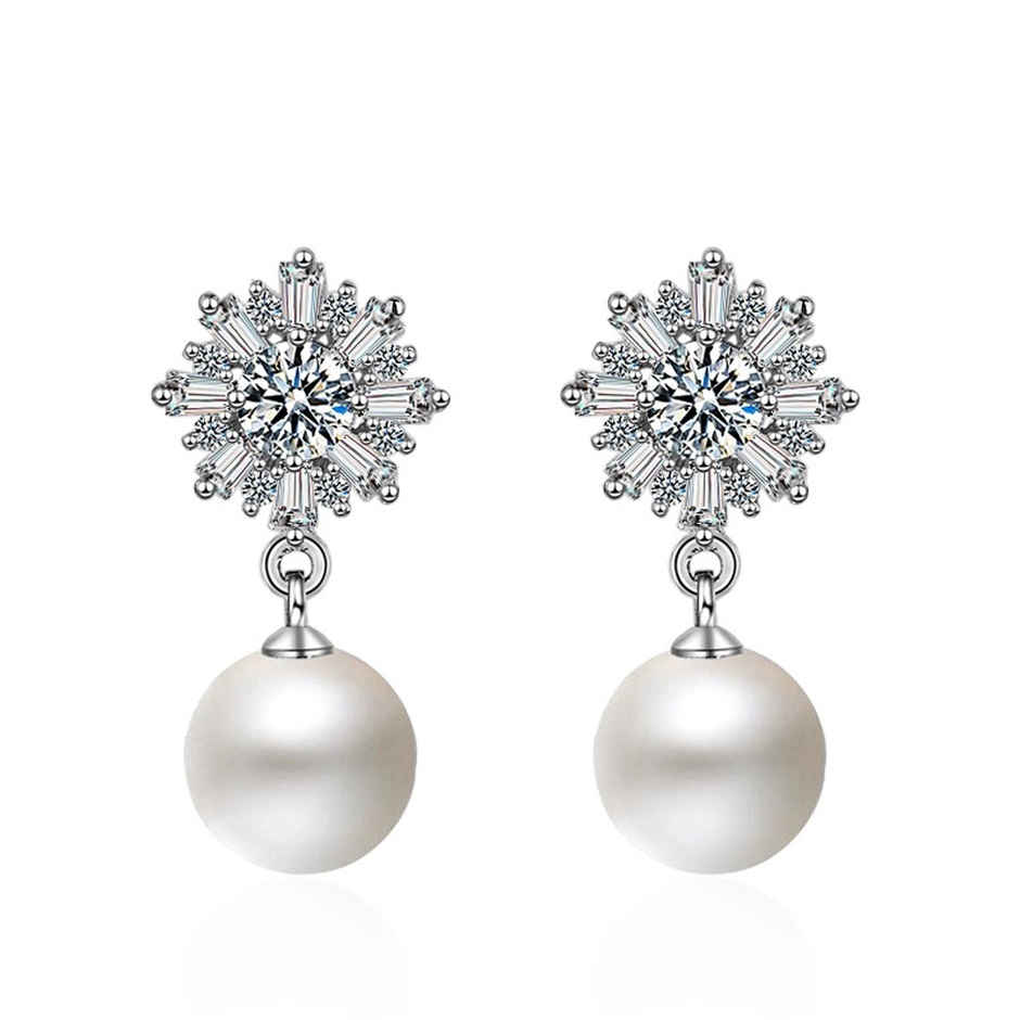 Shining Diva Fashion Latest Stylish Pearl Earrings for Women & Girls | 10717er