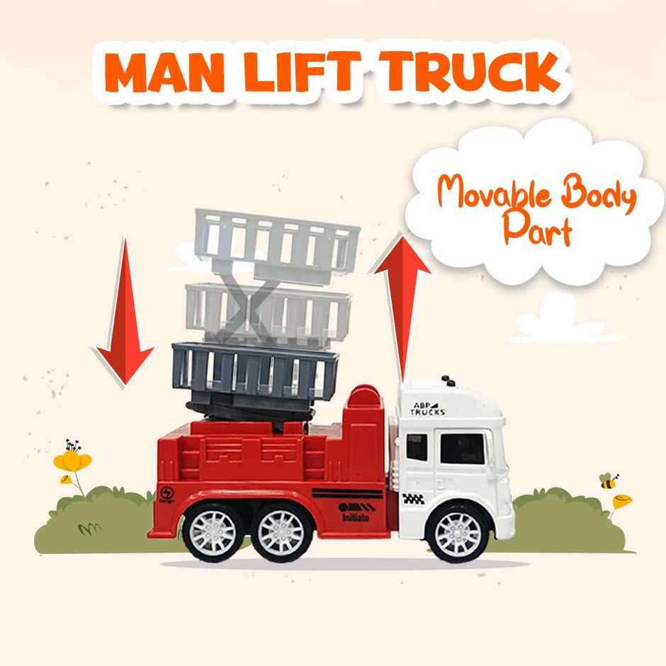 Toybharat 4Pcs Fire Truck Set | Friction-Powered Tanker | Man Lifter | Pumper | Ladder | Assorted