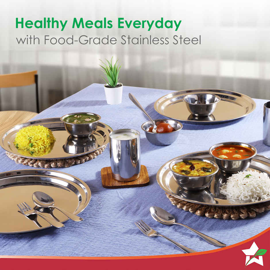 Wonderchef Venice Stainless Steel Plate Set Of 6
