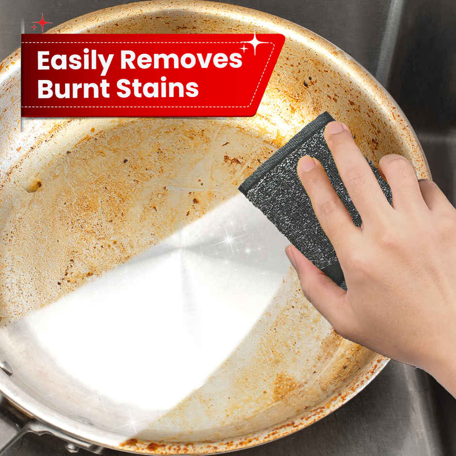 Shinezap Super Hard Scrub pad for Tough Kitchen Stains| Replacement to Steel Scrubber with Fragnance Combo 