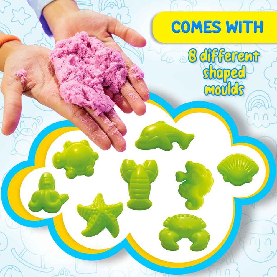 Wembley Active Sand Art For Kids Craft Activity Kit Kinetic Sand For Kids With Moulds