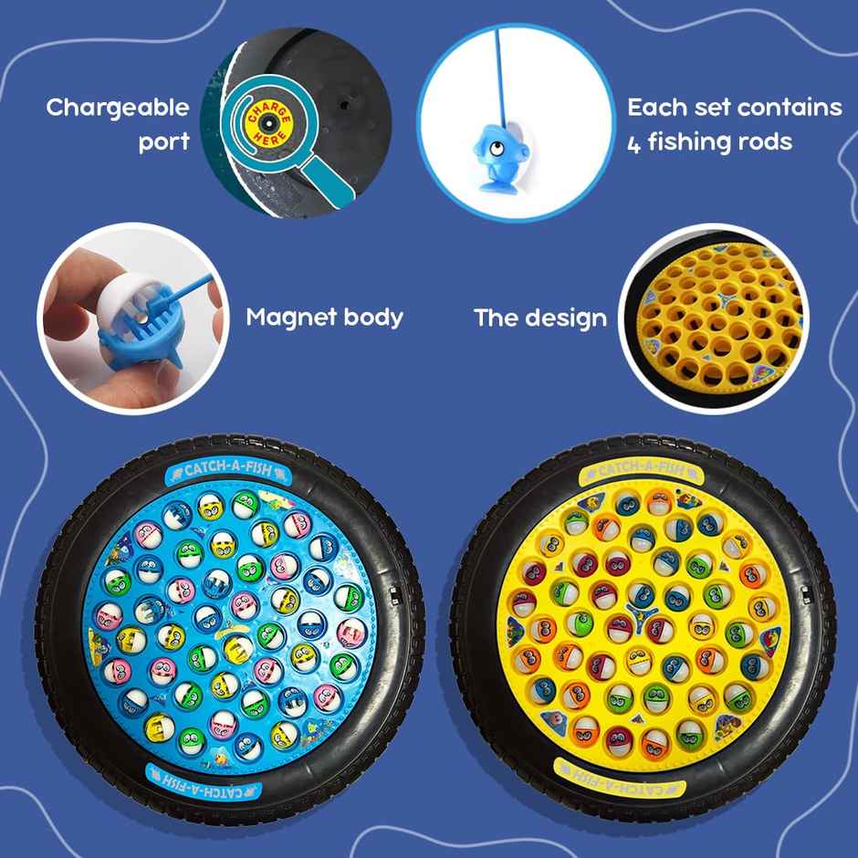 Wembley Fishing Game Rechargeable Rotating Board Toys For Kids Toddlers
