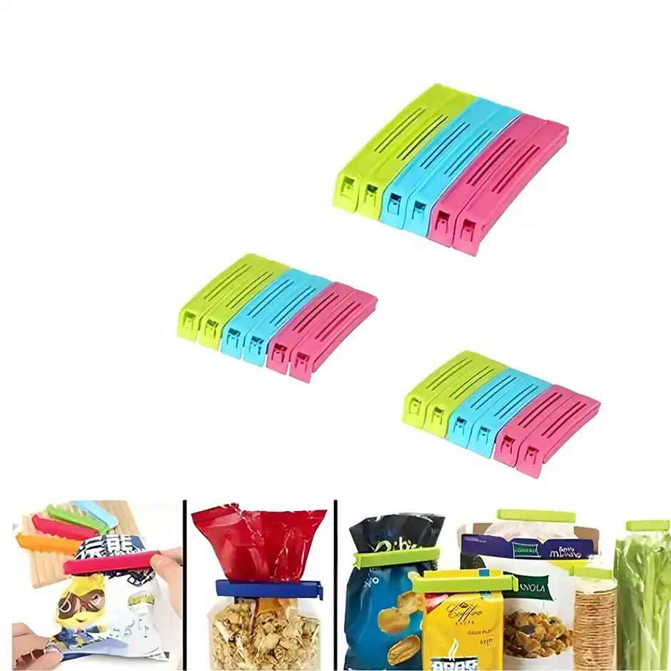 Daluci Reusable Food Bag Clips Set | Kitchen Sealing Clips | Assorted Colors