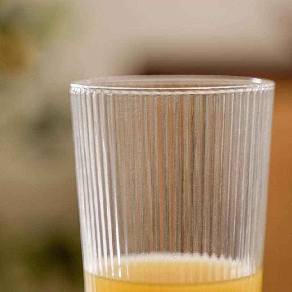Nestasia Transparent Tall Glass Tumblers - Set of 6 | 300 ml